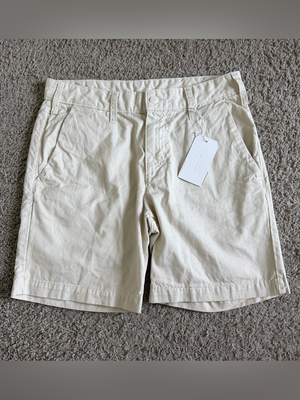 Save Khaki United SKU Twill Cream 7" Inseam Shorts